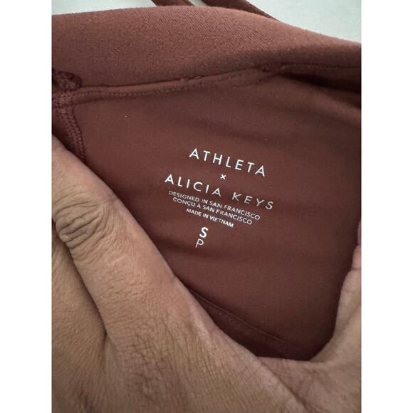 Athleta x Alicia Keys Transcend Bodysuit Dark Cherrywood Women's Size S Petite - Picture 3 of 7